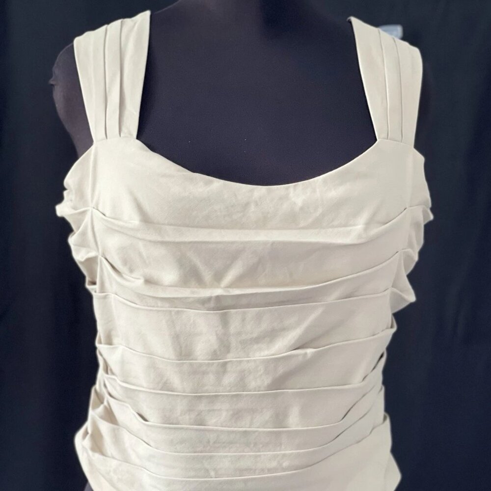 Express Cream Ruched Khaki Tank Top
